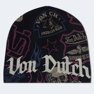 Von Dutch Graphic Beanie - Navy