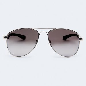 Mirrored Metallic Aviator Sunglasses - Silver
