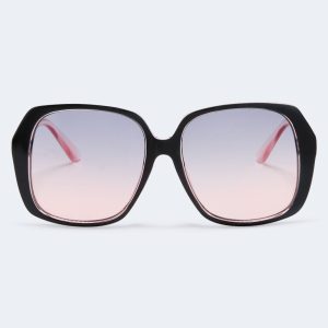 Ombré Oversized Square Sunglasses - Black