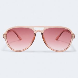 Tonal Plastic Aviator Sunglasses - Pink