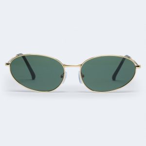 Oval Metal Sunglasses - Gold