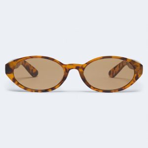 Tortoiseshell Oval Sunglasses - Brown