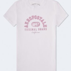 Aeropostale Arch Appliqué Graphic Tee - Bleach