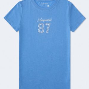 Aeropostale 87 Rhinestone Graphic Tee - Blue