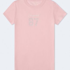 Aeropostale 87 Rhinestone Graphic Tee - Pink Dream