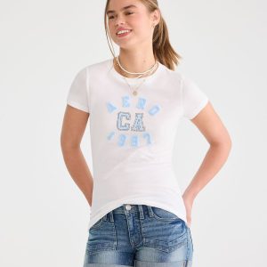 Aero CA 1987 Appliqué Graphic Tee - Bleach