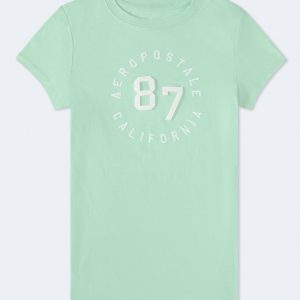 Aeropostale 87 Appliqué Graphic Tee - Light Green
