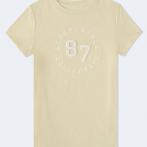 Aeropostale 87 Appliqué Graphic Tee - Gold Tensel