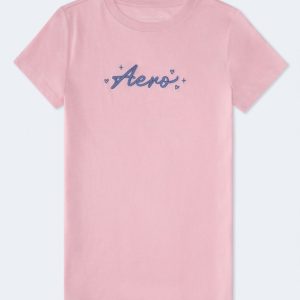 Aero Script Graphic Tee - Desert Rose