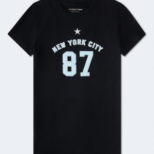 New York City 87 Appliqué Graphic Tee - Black Fox