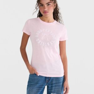 Aeropostale Bow Circle Graphic Tee - Cool Pink