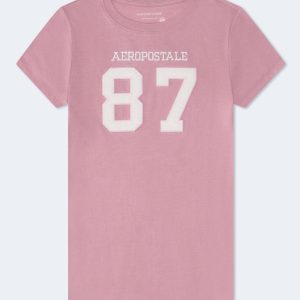 Aeropostale 87 Appliqué Graphic Tee - Luscious Pink