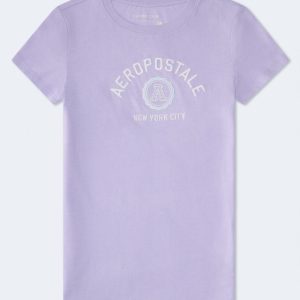Aeropostale Rhinestone Crest Graphic Tee - Lilac Holiday