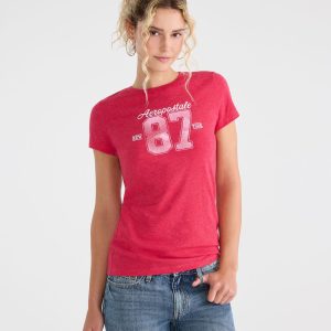 Aeropostale Oversized 87 Graphic Tee - Red Cedar