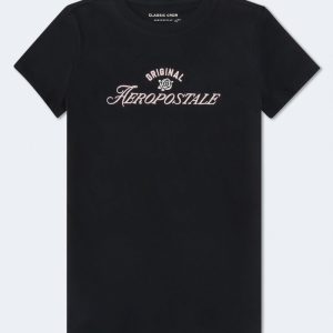 Aeropostale Original Flower Graphic Tee - Black Fox