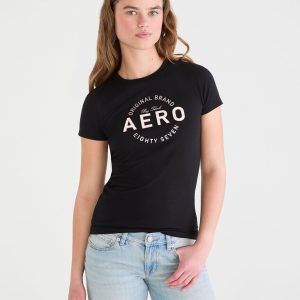 Aero Circle Appliqué Graphic Tee - Black Fox