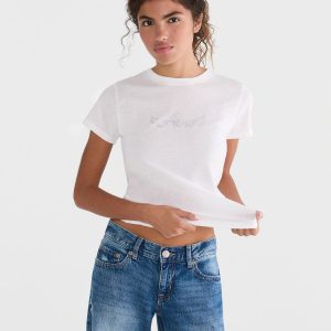 Aero Rhinestone Wings Graphic Tee - Bleach