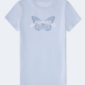 Aeropostale Script Butterfly Graphic Tee - Fresh Lavender