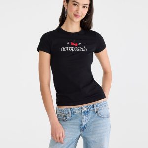 Aeropostale 1987 Cherries Graphic Tee - Black Fox