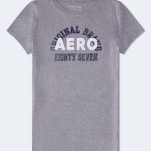 Aero Original Arch Appliqué Graphic Tee - Med Hthr Grey