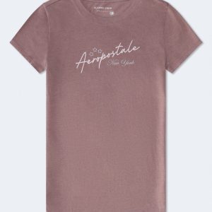 Aeropostale Script Star Graphic Tee - Coyote Brown