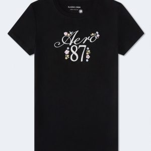 Aero 87 Floral Graphic Tee - Black Fox