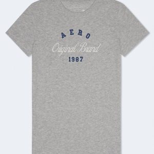 Aero Original Brand Appliqué Graphic Tee - Light Heather Grey