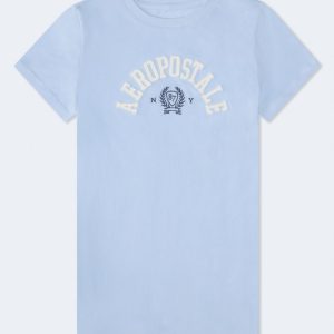 Aeropostale Crest Appliqué Graphic Tee - Dreamy Blue