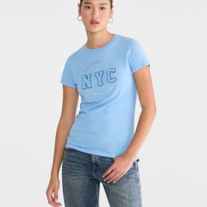 Aero NYC Appliqué Graphic Tee - Pearl Blue