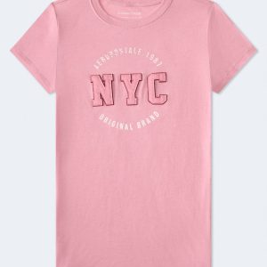 Aero NYC Appliqué Graphic Tee - Luscious Pink