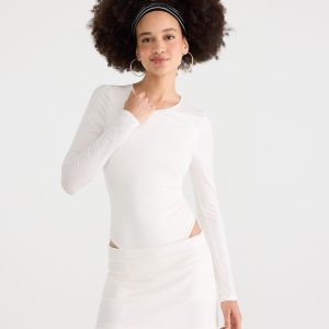 Long Sleeve Buttery Soft Crew Bodysuit - Cream