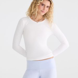 Déjà For Aero Long Sleeve Buttery Soft Crew Tee - Cream