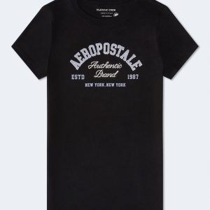Aeropostale Arch Foil Graphic Tee - Black Fox