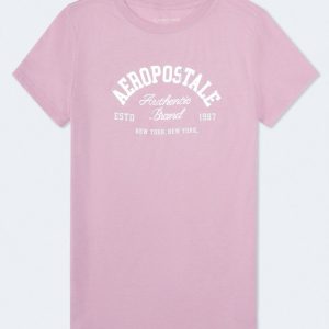 Aeropostale Arch Foil Graphic Tee - Pink Mesa