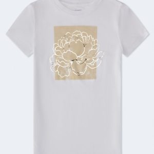 Floral Box Foil Graphic Tee - Bleach