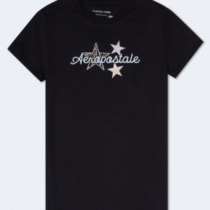 Aeropostale Leopard Star Graphic Tee - Black Fox