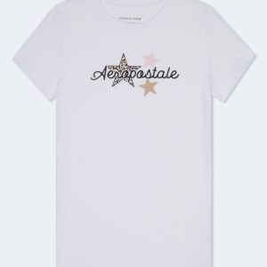 Aeropostale Leopard Star Graphic Tee - Bleach
