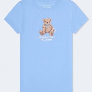 Aero Teddy Bear Flocked Graphic Tee - Atlantic Deep