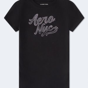 Aero NYC Script Graphic Tee - Black Fox