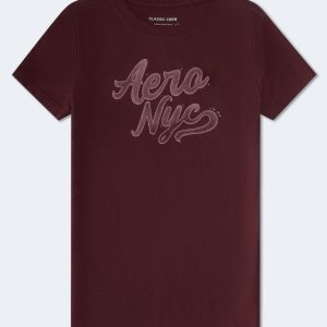 Aero NYC Script Graphic Tee - Tawny Port
