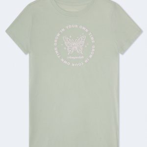 Aeropostale Circle Butterfly Graphic Tee - Green Tinge