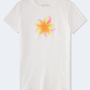 Tropical Flower Graphic Tee - Cream