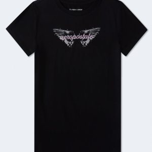 Aeropostale Wings Graphic Tee - Black Fox