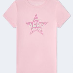 Aero Authentic Star Graphic Tee - Cool Pink