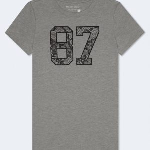 Lace 87 Graphic Tee - Med Hthr Grey