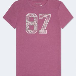 Lace 87 Graphic Tee - Burgundy