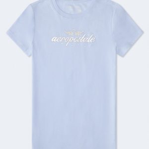 Aeropostale Angel Wings Foil Graphic Tee - Fresh Lavender