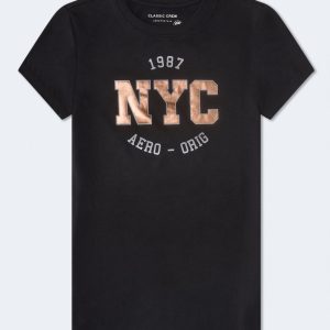 Aero NYC Foil Graphic Tee - Black Fox