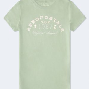 Aeropostale 1987 Foil Graphic Tee - Smoke Green