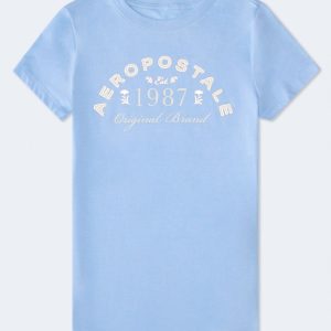 Aeropostale 1987 Foil Graphic Tee - Atlantic Deep